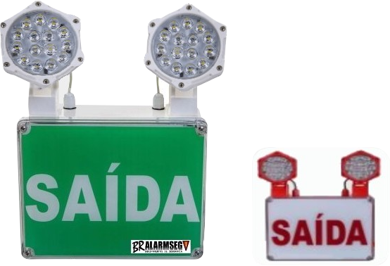 BLOCO DE EMERGÊNCIA 2 FARÓIS LEDs IP66/68 SINALIZAÇÃO R. FUGA (SÉRIE SPT)